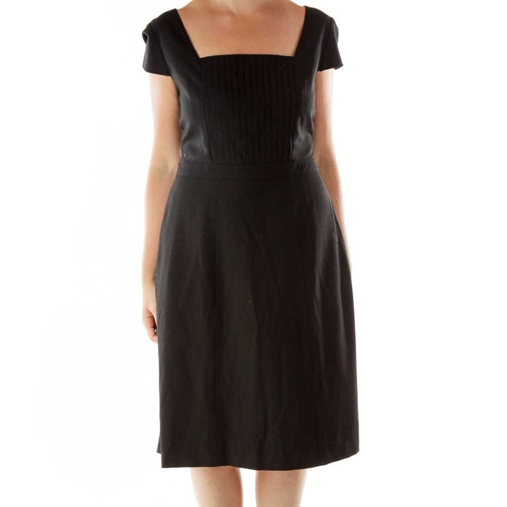 Ann Taylor Black Short Sleeve A-Line Dress